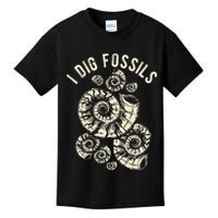 I Dig Fossils Ammonite Fossil Kids T-Shirt