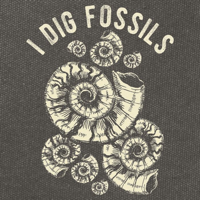 I Dig Fossils Ammonite Fossil Cotton Canvas Backpack