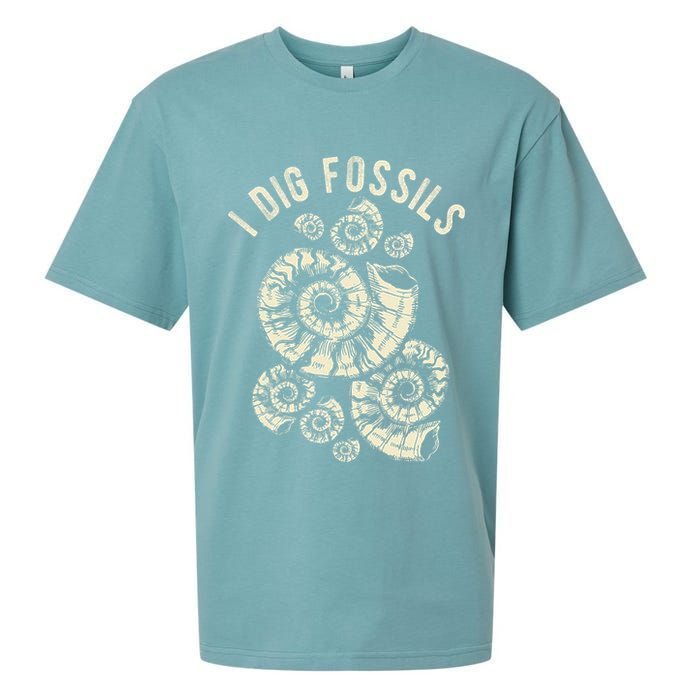 I Dig Fossils Ammonite Fossil Sueded Cloud Jersey T-Shirt