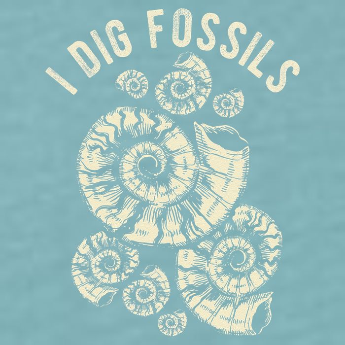 I Dig Fossils Ammonite Fossil Sueded Cloud Jersey T-Shirt