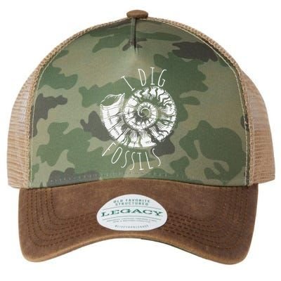 I Dig Fossils Ammonite Fossil Paleontology Legacy Tie Dye Trucker Hat