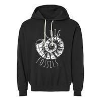 I Dig Fossils Ammonite Fossil Paleontology Garment-Dyed Fleece Hoodie