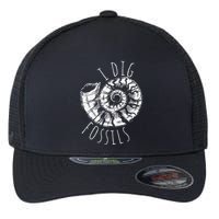 I Dig Fossils Ammonite Fossil Paleontology Flexfit Unipanel Trucker Cap