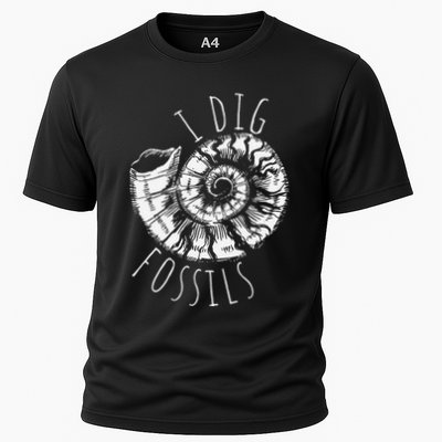 I Dig Fossils Ammonite Fossil Paleontology Performance Shirt