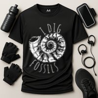 I Dig Fossils Ammonite Fossil Paleontology Performance Shirt