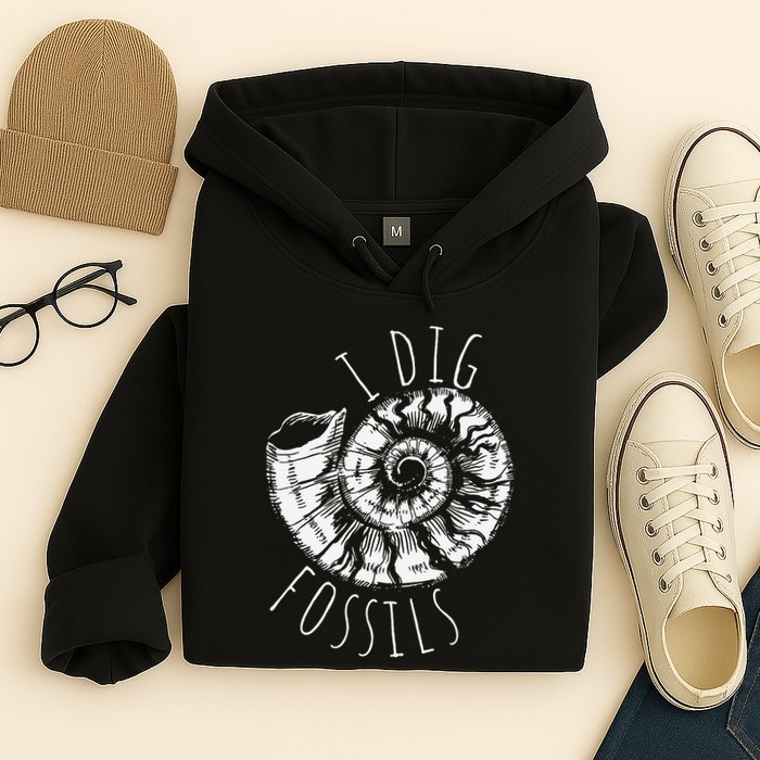 I Dig Fossils Ammonite Fossil Paleontology Hoodie
