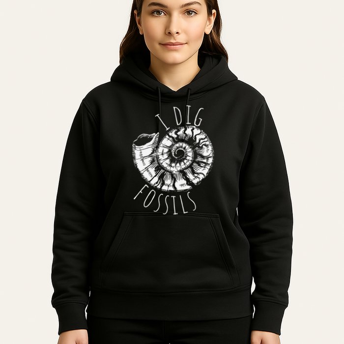 I Dig Fossils Ammonite Fossil Paleontology Hoodie