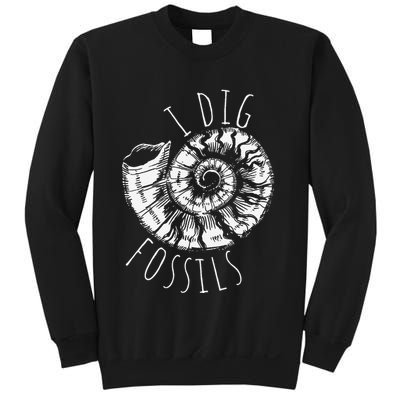 I Dig Fossils Ammonite Fossil Paleontology Sweatshirt