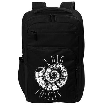 I Dig Fossils Ammonite Fossil Paleontology Impact Tech Backpack