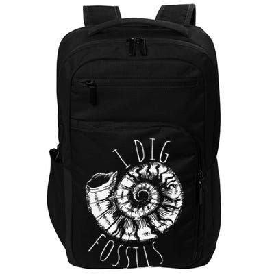 I Dig Fossils Ammonite Fossil Paleontology Impact Tech Backpack