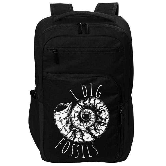 I Dig Fossils Ammonite Fossil Paleontology Impact Tech Backpack