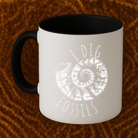 I Dig Fossils Ammonite Fossil Paleontology Mug