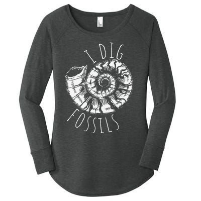 I Dig Fossils Ammonite Fossil Paleontology Women's Perfect Tri Tunic Long Sleeve Shirt