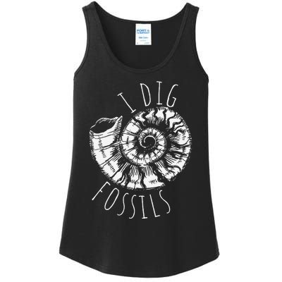 I Dig Fossils Ammonite Fossil Paleontology Ladies Essential Tank