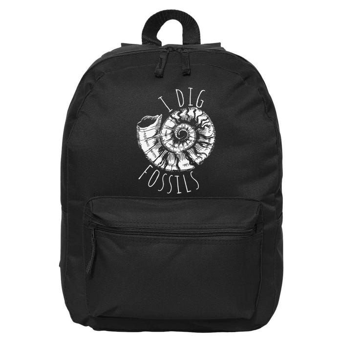 I Dig Fossils Ammonite Fossil Paleontology 16 in Basic Backpack