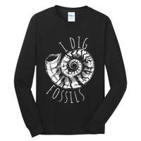 I Dig Fossils Ammonite Fossil Paleontology Tall Long Sleeve T-Shirt