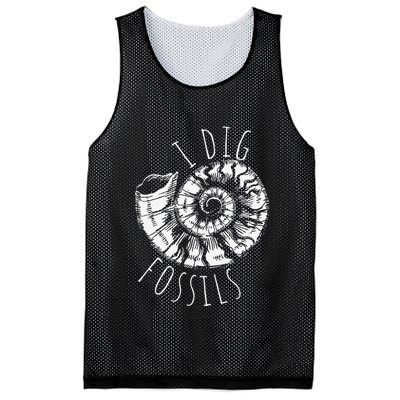 I Dig Fossils Ammonite Fossil Paleontology Mesh Reversible Basketball Jersey Tank