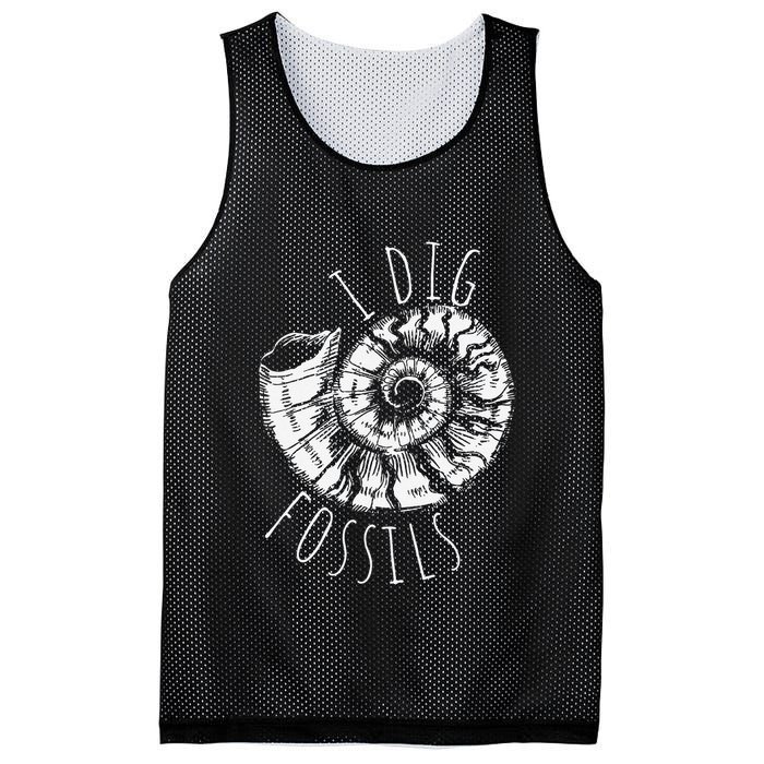 I Dig Fossils Ammonite Fossil Paleontology Mesh Reversible Basketball Jersey Tank