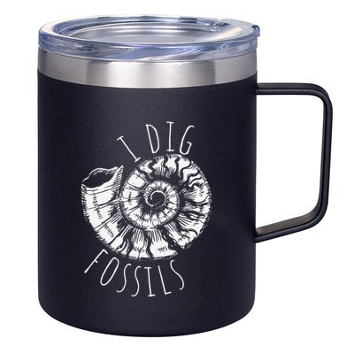 I Dig Fossils Ammonite Fossil Paleontology 12oz Stainless Steel Coffee Mug