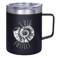 I Dig Fossils Ammonite Fossil Paleontology 12oz Stainless Steel Coffee Mug