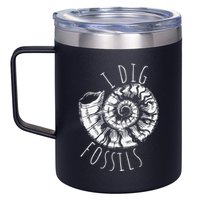 I Dig Fossils Ammonite Fossil Paleontology 12oz Stainless Steel Coffee Mug