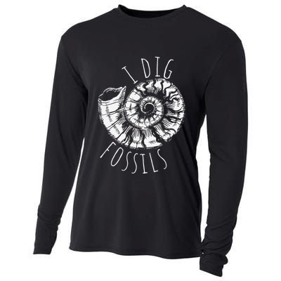 I Dig Fossils Ammonite Fossil Paleontology Cooling Performance Long Sleeve Crew