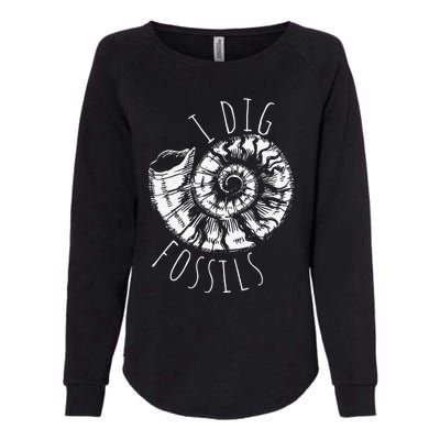 I Dig Fossils Ammonite Fossil Paleontology Womens California Wash Sweatshirt