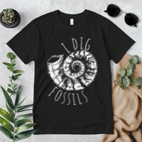 I Dig Fossils Ammonite Fossil Paleontology Premium T-Shirt