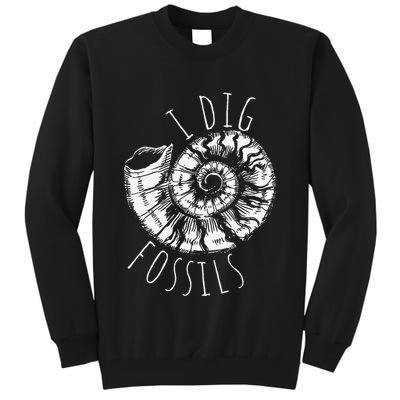 I Dig Fossils Ammonite Fossil Paleontology Tall Sweatshirt