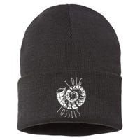 I Dig Fossils Ammonite Fossil Paleontology Sustainable Knit Beanie
