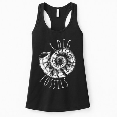 I Dig Fossils Ammonite Fossil Paleontology Womens Tank Top