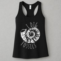 I Dig Fossils Ammonite Fossil Paleontology Womens Tank Top