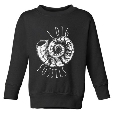 I Dig Fossils Ammonite Fossil Paleontology Toddler Sweatshirt