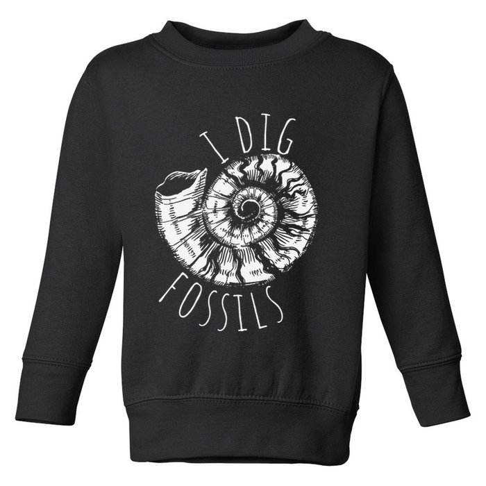 I Dig Fossils Ammonite Fossil Paleontology Toddler Sweatshirt