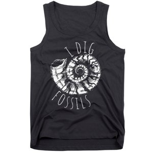 I Dig Fossils Ammonite Fossil Paleontology Tank Top