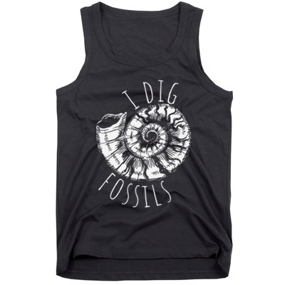 I Dig Fossils Ammonite Fossil Paleontology Tank Top