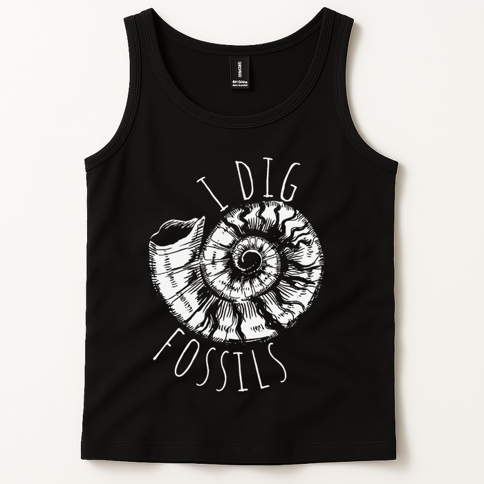 I Dig Fossils Ammonite Fossil Paleontology Tank Top