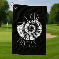 I Dig Fossils Ammonite Fossil Paleontology Golf Towel