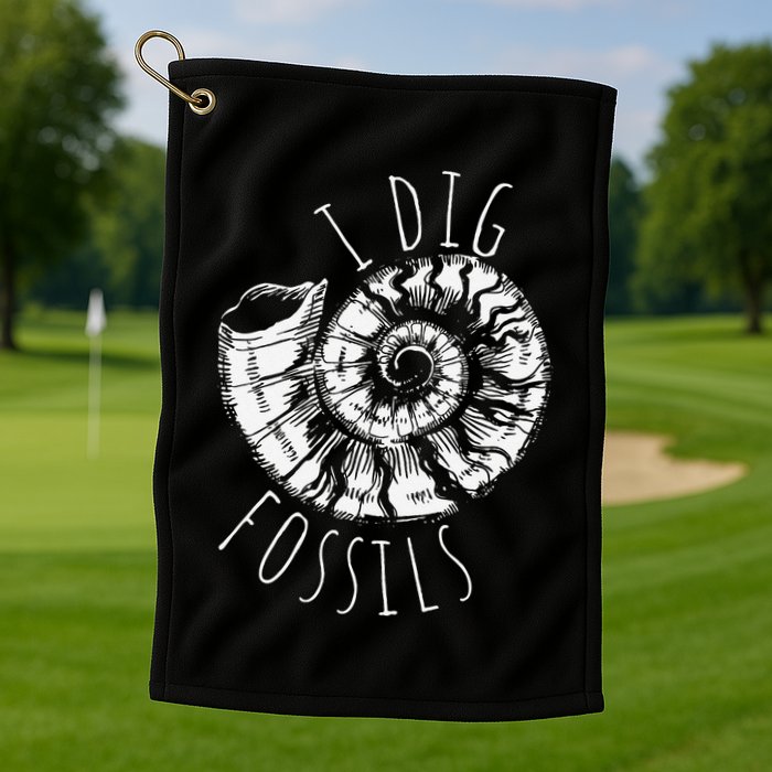 I Dig Fossils Ammonite Fossil Paleontology Golf Towel