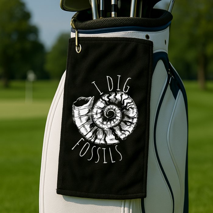 I Dig Fossils Ammonite Fossil Paleontology Golf Towel