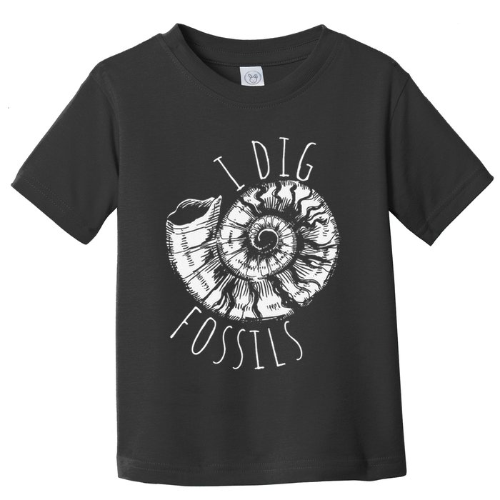 I Dig Fossils Ammonite Fossil Paleontology Toddler T-Shirt