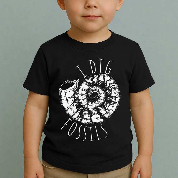 I Dig Fossils Ammonite Fossil Paleontology Toddler T-Shirt