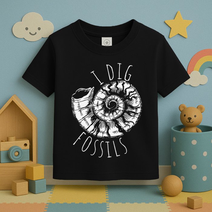 I Dig Fossils Ammonite Fossil Paleontology Toddler T-Shirt
