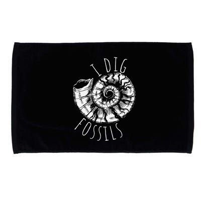I Dig Fossils Ammonite Fossil Paleontology Microfiber Hand Towel