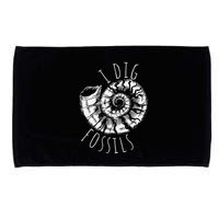 I Dig Fossils Ammonite Fossil Paleontology Microfiber Hand Towel