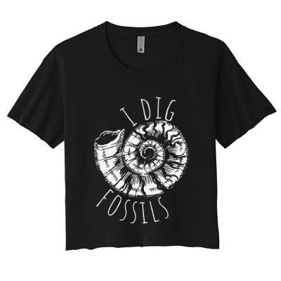 I Dig Fossils Ammonite Fossil Paleontology Crop Top