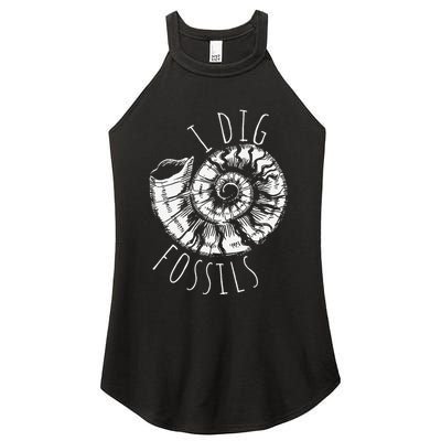 I Dig Fossils Ammonite Fossil Paleontology Women's Perfect Tri Rocker Tank