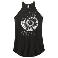 I Dig Fossils Ammonite Fossil Paleontology Women's Perfect Tri Rocker Tank