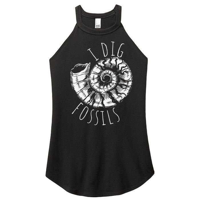 I Dig Fossils Ammonite Fossil Paleontology Women's Perfect Tri Rocker Tank