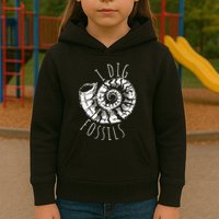 I Dig Fossils Ammonite Fossil Paleontology Kids Hoodie